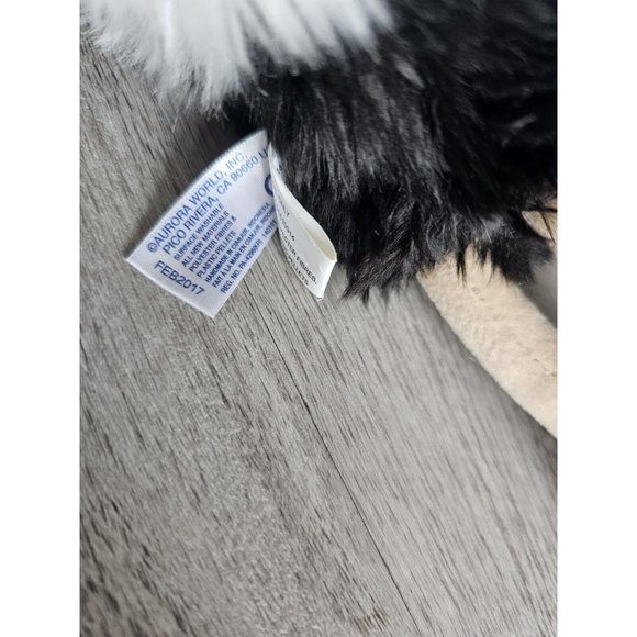 Aurora Ostrich Plush Stuffed Animal Fluffy Black White Gray Soft 2017 8" Toy - Picture 7 of 8